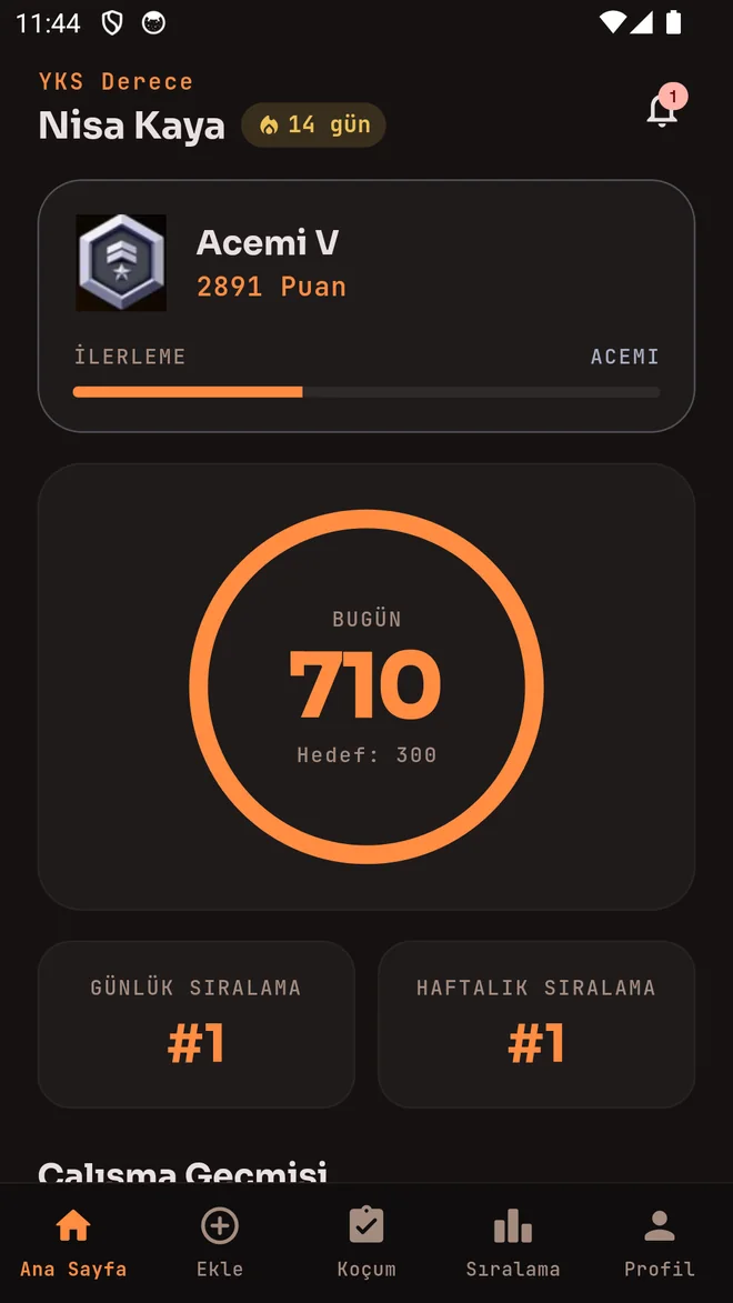 Mobil uygulama — Ana Sayfa ekranı
